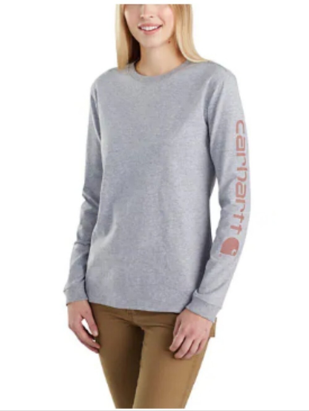 Carhartt Womens Plus Size 3X (24W-26W) Loose Fit Heavyweight Logo Sleeve Tshirt